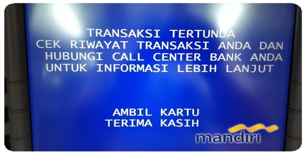 The Mandiri atm card cannot be used