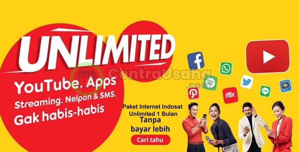 Daftar Harga Paket Internet Indosat Unlimited 1 Bulan (30 Hari)